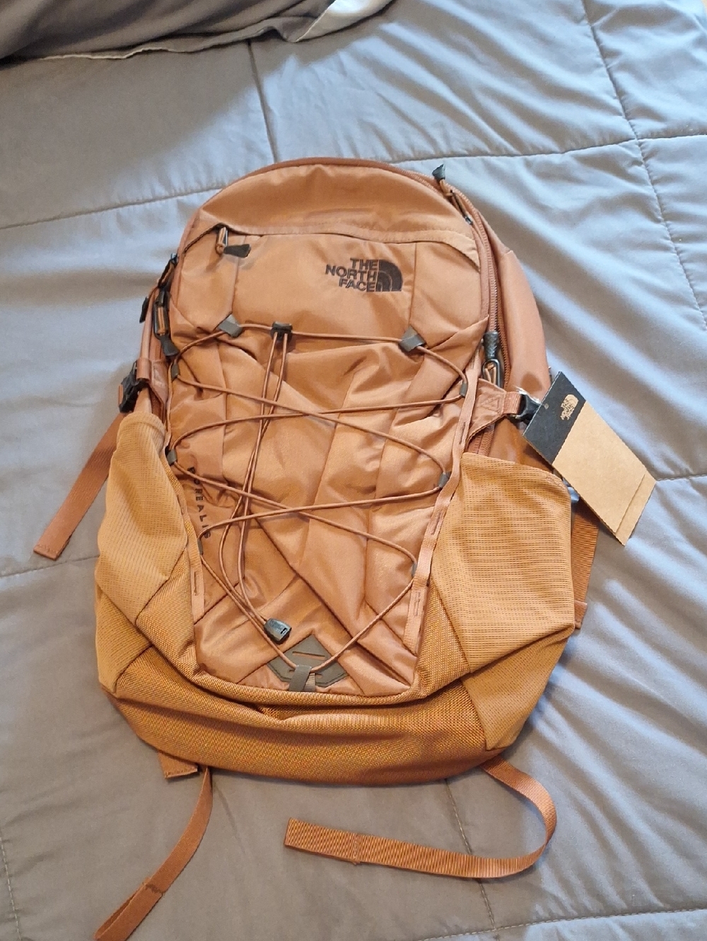 The North Face Orange Trail-Style Backpack with Bungee Front